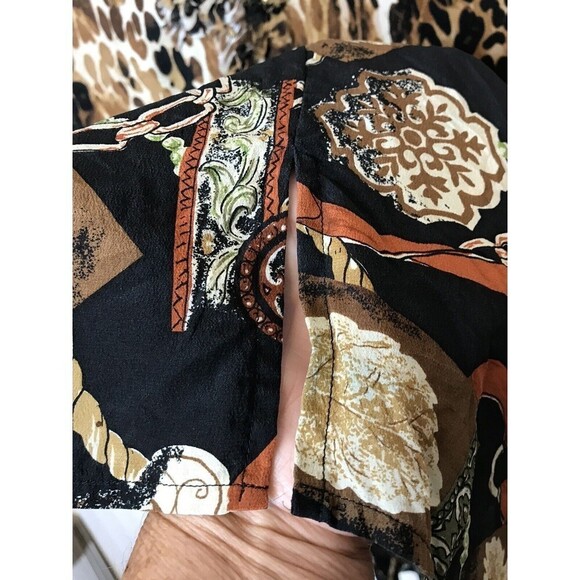 Jackie‎ O’riginals Womens Animal Print Mixed Media Top No Tag  L?? Asymmetrical - Picture 5 of 8